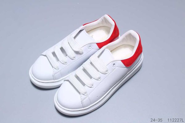 

highquality big baby boy designer sneakers colorful heel kids girls leather platform shoes flat bottom laceup casual childrens s, Black