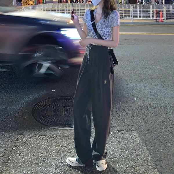 

one-piece open-waist leopard print t-shirt t-shirt + lazy gray suit for women in 2020 summer 98ulk