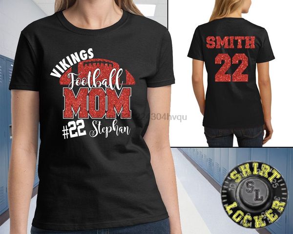 

custom glitter football mom women shirt spirit wear with personalization