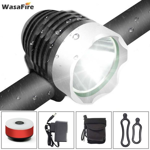 

bike lights wasafire xm-l t6 led light 3 modes bicycle cycling front lamp +18650 battery pack+ usb rechargeable warning taillight