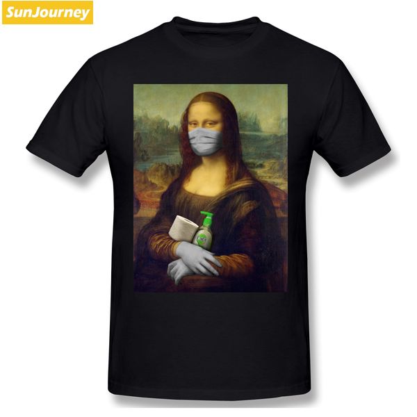 

funny 2020 mona lisa toilet paper t shirt plus size cotton custom short sleeve tshirt men