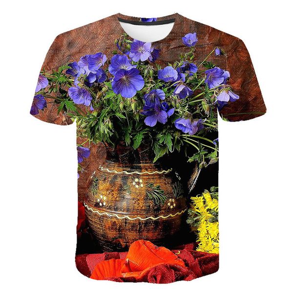 

tulip rose flower mens men 3d print shirts kawaii comics anime men clothing