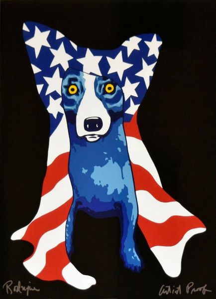 

george rodrigue blue dog my security blanket home decoration oil painting on canvas wall art canvas pictures wall decor 200914