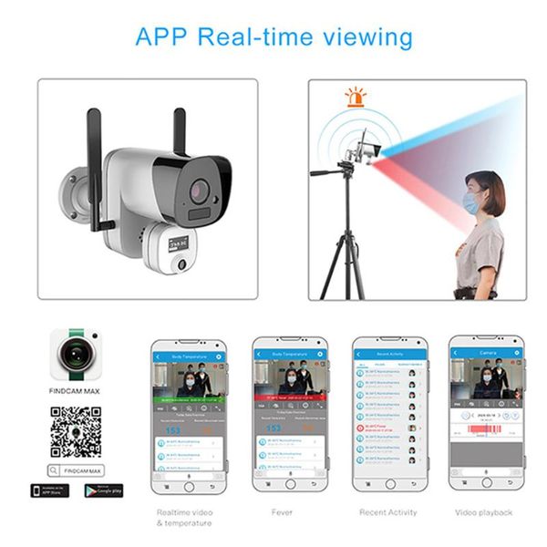 

1080p wifi human temperature detection battery alarm face recognition thermal camera detection fever cameras