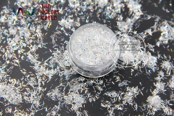 

nail glitter tcy001 shinning white with silver colors strip short bar shape 0.2*3mm size dust for art or other diy decoration, Silver;gold
