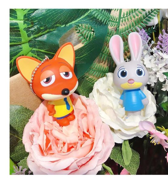 

crazy animal city cartoon anime nick keychain pendant car men and women bag key chain ring, Silver