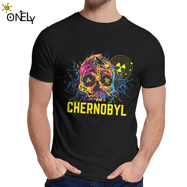 

t shirt chernobyl skull quality cotton round neck cartoon design tee shirt