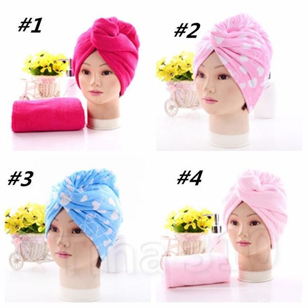 

new shower caps for magic quick dry hair cap microfiber towel drying turban wrap hat caps spa bathing caps bathroom accessories t2i5788