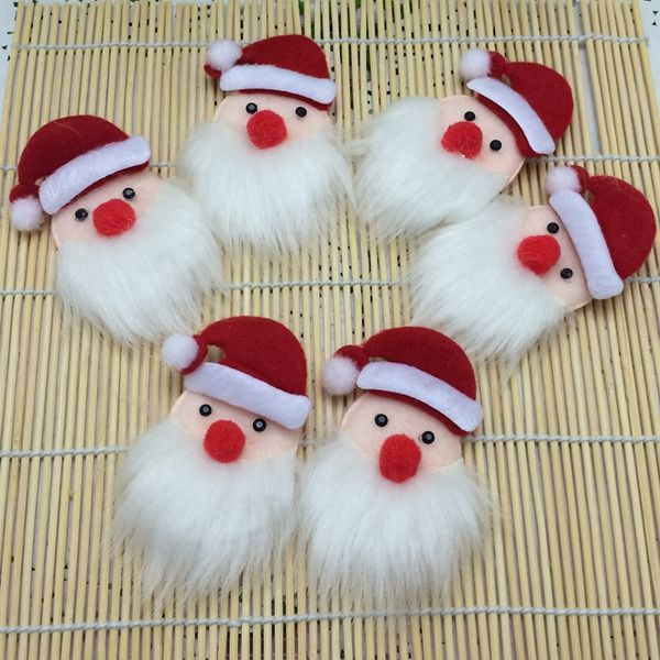

lovely fabric santa claus supplies mini cute santa doll head children socks christmas decorations 6*9 cm children socks accessories vt1673