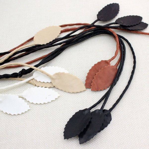 

all-match women's decorative thin pu waist women's beltdecorative belt chain leaf woven thin belt knotted skirt waist rope for wom, Black;brown