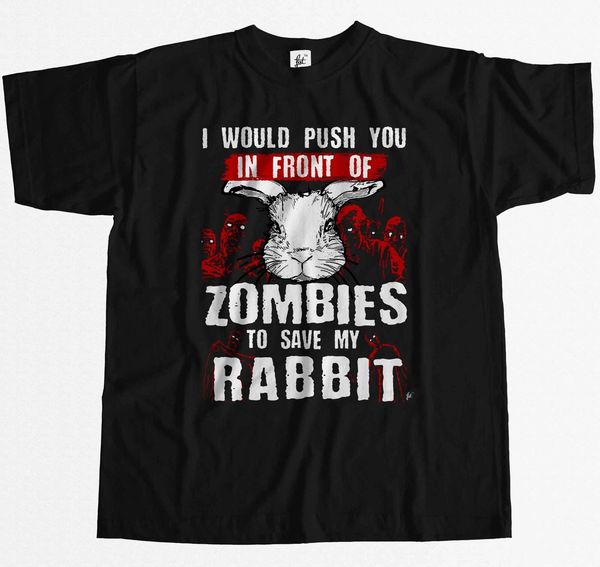 

я подтолкну вас перед зомби, чтобы спасти мой кролик mens t-shirt удобной майки с коротким рукавом повседневных печатей тройников дешев, кот