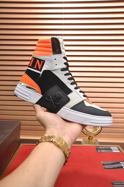 

2019 designer mens luxury shoes trainers sneakers philipp plein pp 2020 men's casual shoes 38-45 0022102834, Blue;gray