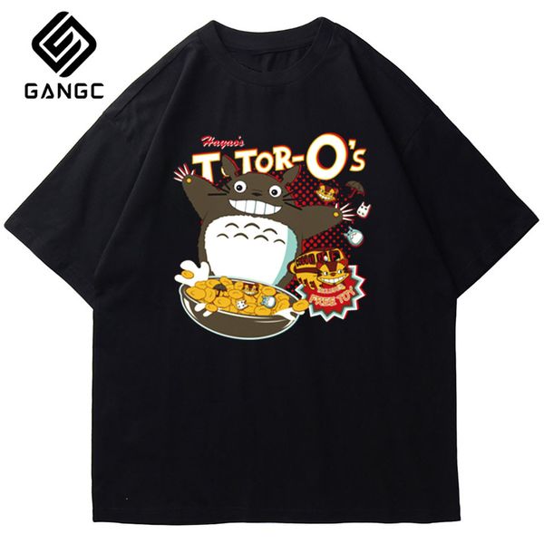 

men's studio ghibli hayao miyazaki men and women cartoon clothes summer t-shirt japanese anime chinchilla vintage hiphop t shirt