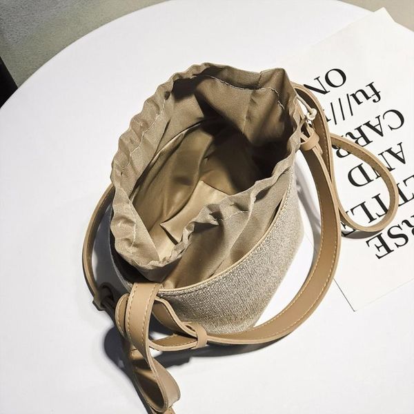 

bags for women 2020 fashion messenger bag for girls vintage beach straw burlap sling bucket beach bag y11.20