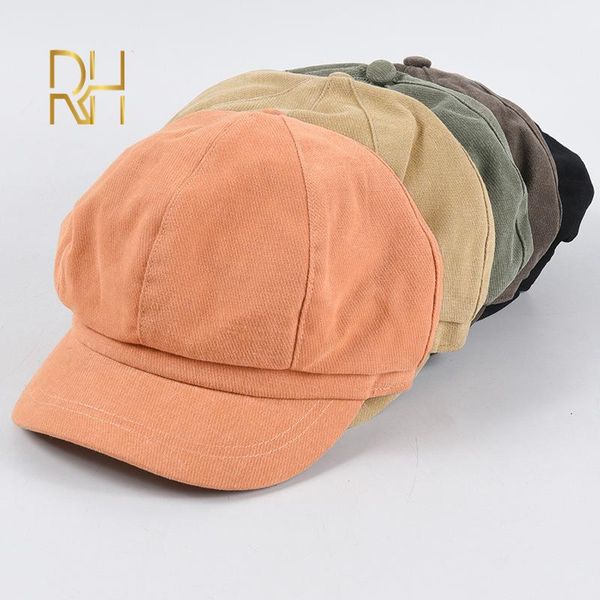 

stingy brim hats octagonal hat fashion washed cotton sboy cap women casual street wear flat elegant solid autumn painter rh, Blue;gray