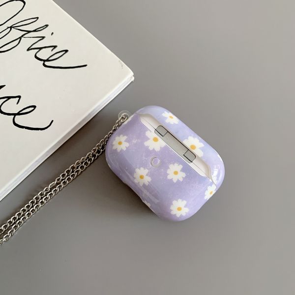 

fashion airpods 1 / 2case with small flower pattern airpods pro case earphone shell chain silicone tpu protective sleeve 3 styles