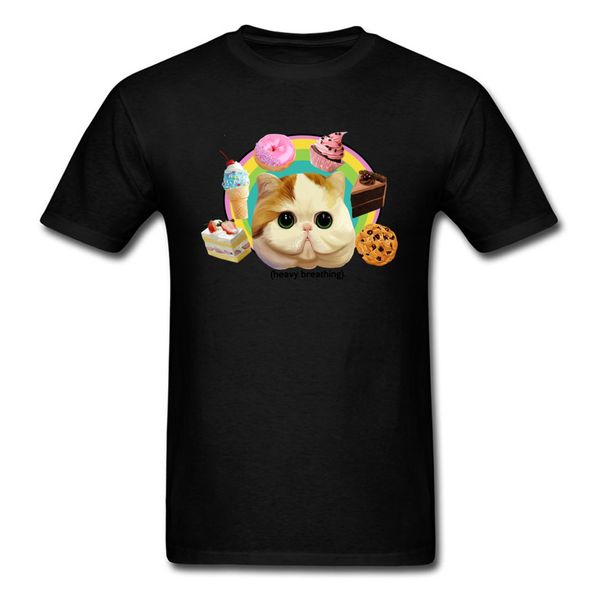 

men cute cake ice cream cat tshirt kawaii t shirts crazy t-shirt summer black tees cotton fabric clothes girlfriend gift
