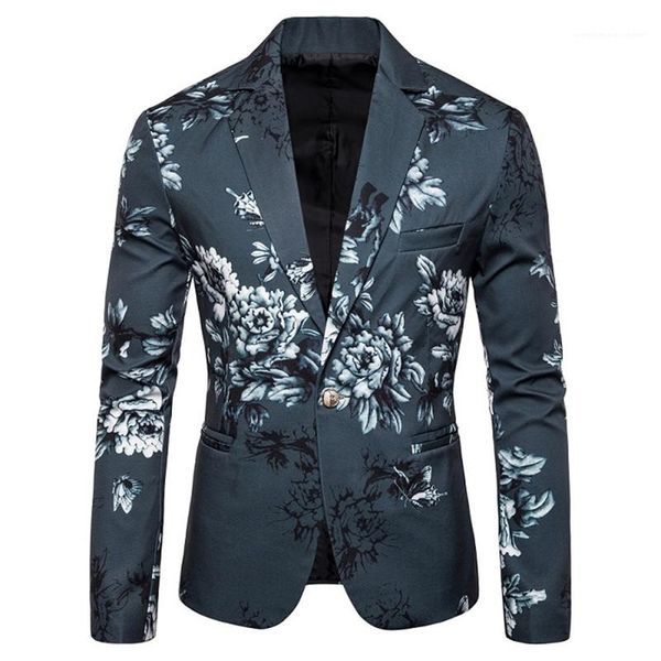 

designer printed coat fashion slim lapel neck blazer mens luxury embroidery jacket, Black;brown