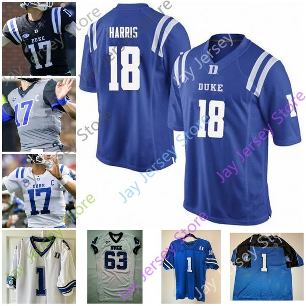 

custom 2020 duke blue devils ncaa college football jersey chase brice eli pancol noah gray jake bobo rocky shelton ii shaka heyward, Black;red