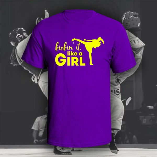 

kickin' it like a girl t - shirt boxing karate muay thai taekwondo short - sleeved tee shirt