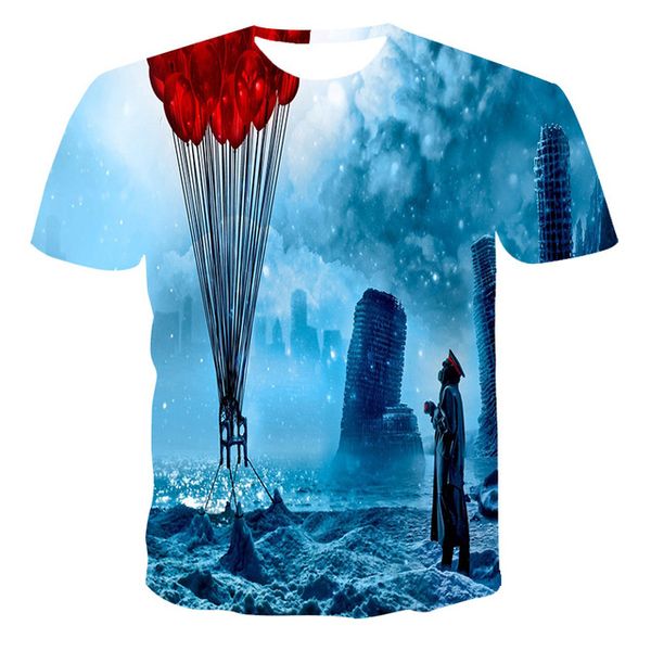 

summer men 3d skull printing breathable creativity printing 3d print shirts plus size hippie harajuku men clothing