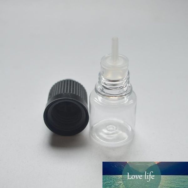 Bottiglia per campioni in plastica trasparente di più colori con tappo di sicurezza a prova di bambino e punta lunga e sottile per bottiglia di liquido