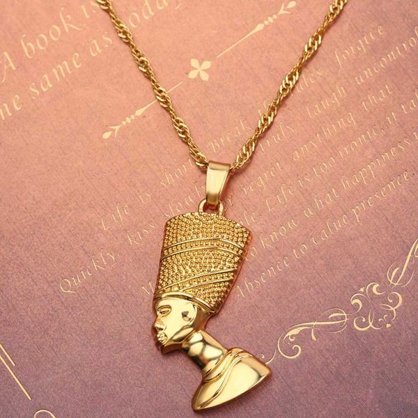 

vintage elements: egyptian pharaohs head pendant necklace for women men personality hip hop pendant necklace egyptian jewelry, Silver