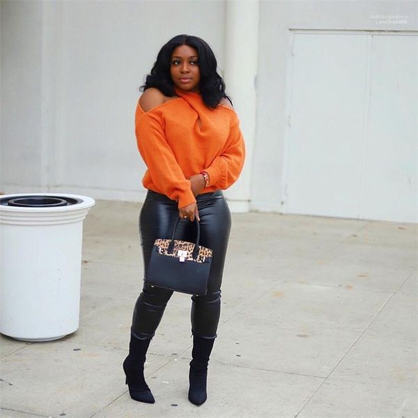 

sleeve sweater v neck luxury clothing designer womens dew shoulder knits fashion halter long, White