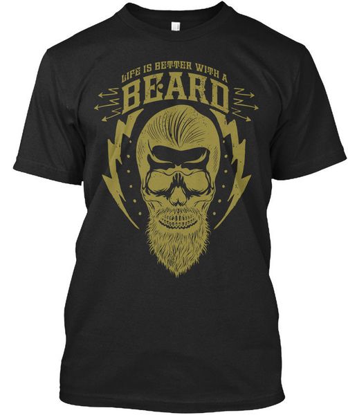 

2019 brand new men clothing fashion men's t shirts lifes better with a beard stylisches t-shirtdesign a shirt