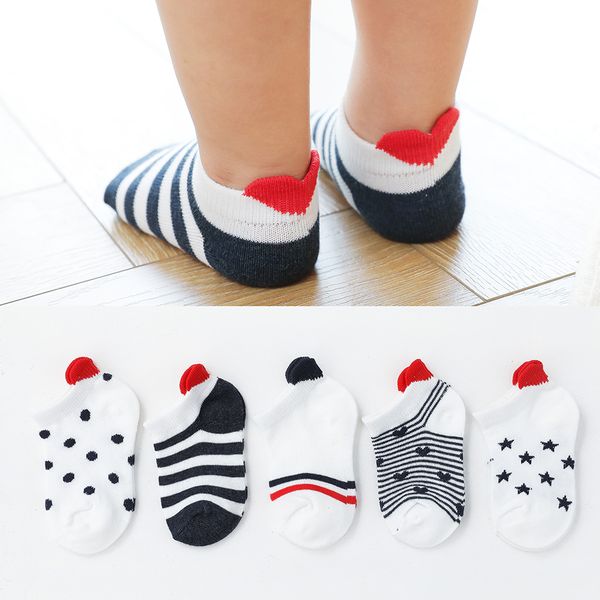 

5pairs/lot 0-2y cute lovely short baby socks red heart for girls cotton mesh cute newborn boy toddler white sock, Pink;yellow