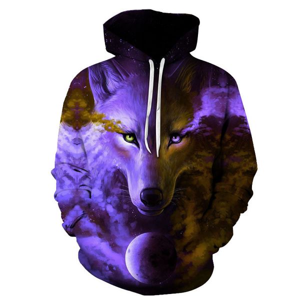 

hoodie men autumn and winter new digital printing pullover casual loose personality couple sweatshirt europe and america wholesale, Black
