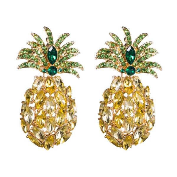 

kmvexo pineapple crystal drop dangle earrings for women 2020 new boho summer rhinestone statement earring fashion jewelry bijoux, Silver