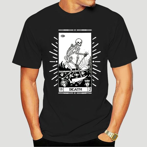 

vintage tarot card t shirt, death card, occult shirt short sleeve summer 100% t-shirts men's fashion tee plus size-3383d