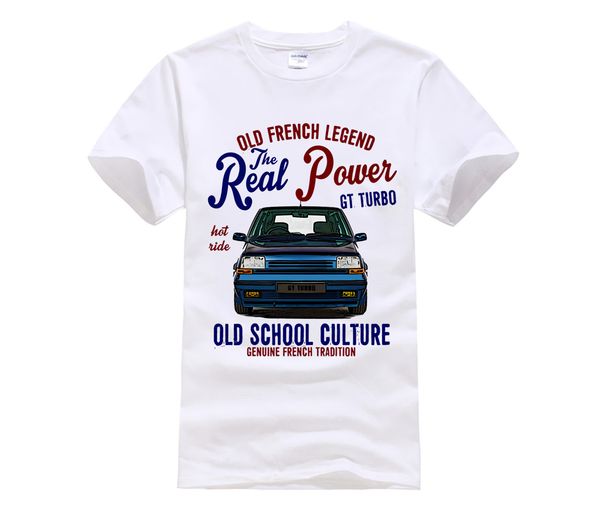 

summer mens t shirt vintage french car renault 5 gt turbo real power new cotton t shirt men's summer short sleeve tee classic