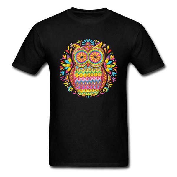 

autumn t shirt hippie owl t-shirt print mens tshirt 100% cotton o neck art geometric tees black sweatshirt ing
