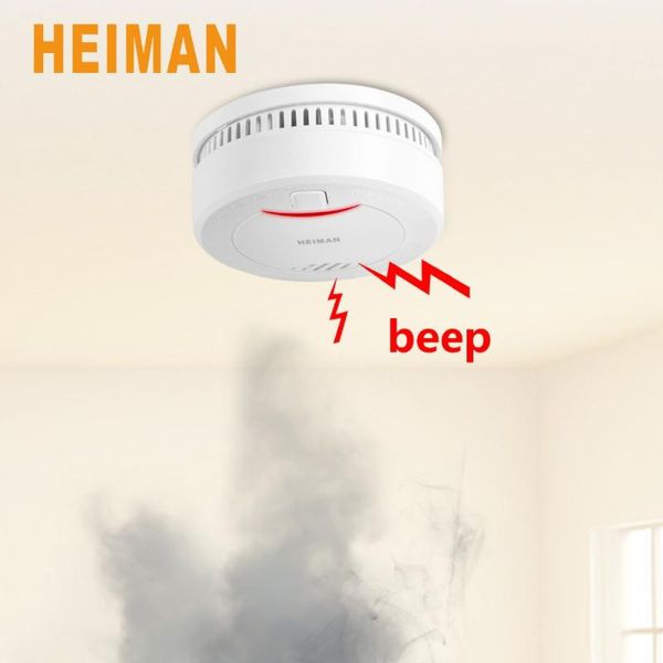 

10 лет литиевые батареи питание детектор дыма, авто-проверка пожарной сигнализации с низким уровнем батареи внимание! 626phs, Black;white