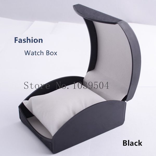 

wholesale plastic watch box black high grade brand watch case with pillow fashion gift box, Black;blue