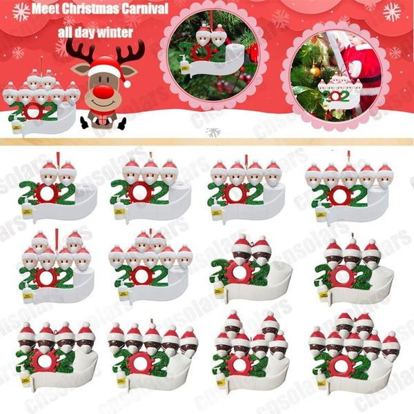 

ups ship christmas ornament personalized survivor family 2 3 4 5 6 7 resin decorations masked hand-washed christmas tree hanging pendant
