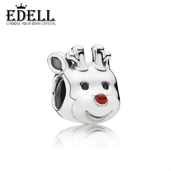 

new 100% 925 sterling silver 1:1 authentic 791781en39 red-nosed reindeer charm bracelet original women jewelry, Black