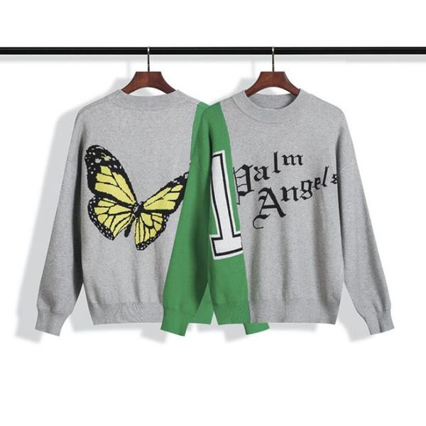 

2020 new mens sweaters men women butterfly letters round neck long sleeve sweater mens casual sweatshirt size s-xl, White;black