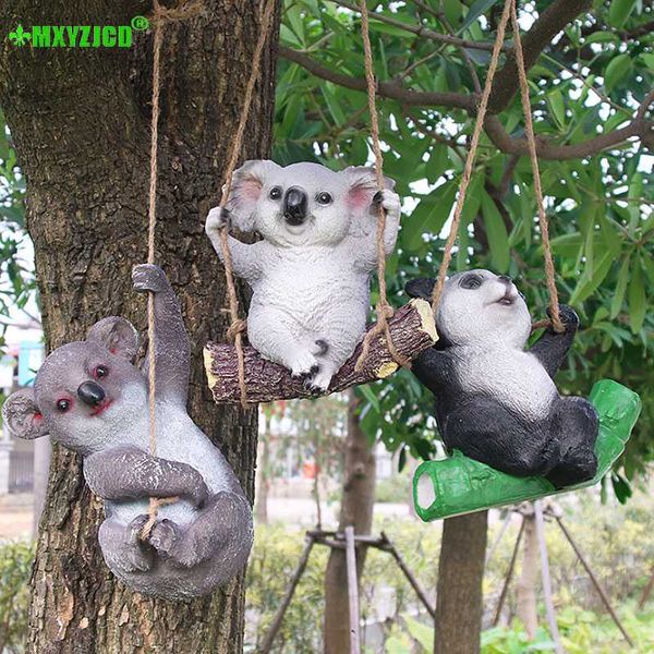

decorative objects & figurines garden koala resin hanging ornaments courtyard animal sculpture simulation panda decorations home balcony fur