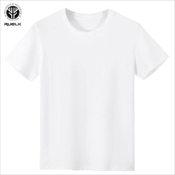

men's t-shirts ruelk 2021 summer fashion trend classic pure white round neck short sleeve t-shirt bottoming shirt m-2xl, White;black