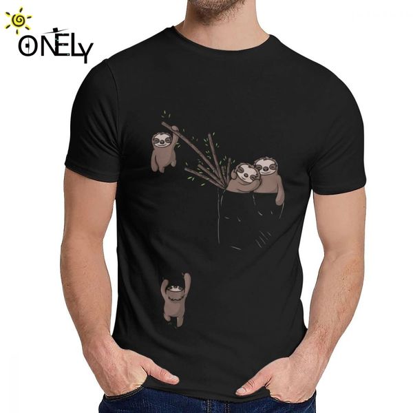 

pocket sloth family tee casual o-neck fashion streetwear man's retro organic cotton s-6xl plus size camiseta