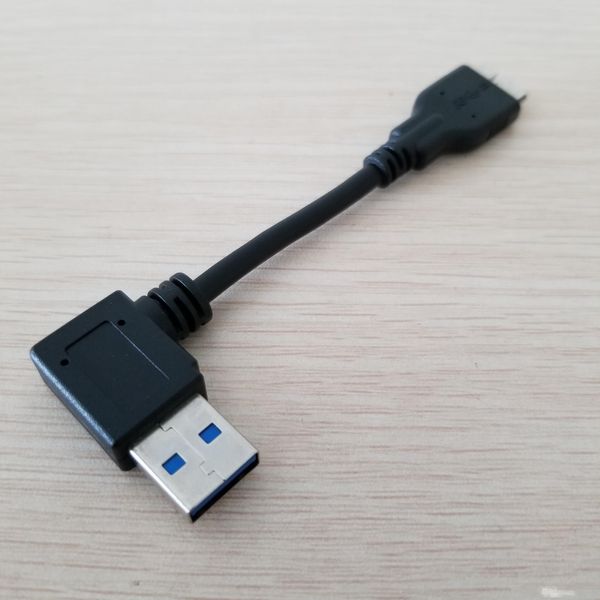 

10pcs/lot 90 degree right angle usb 3.0 type a to micro usb 3.0 power data extension cable male to male for hard drive note3 phone 10cm