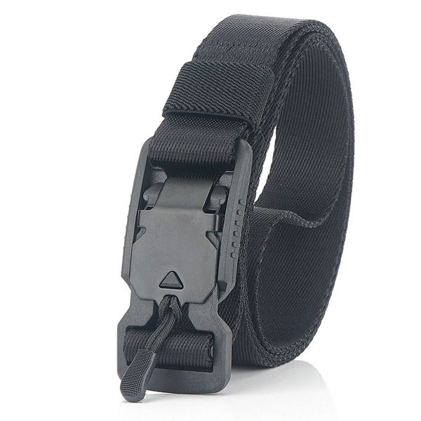 

fashionable nylon belt 2.5cm magnetic buckle head adjustable length high-quality tactical belt breathable and wear-resistant, Black;brown
