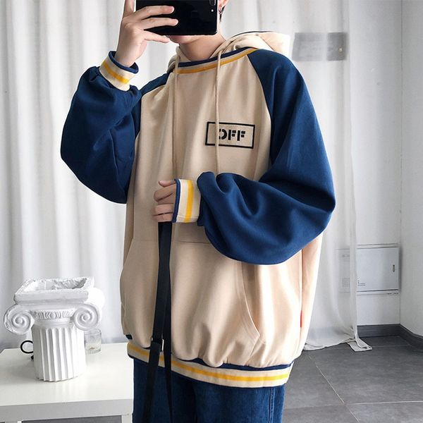 

2019 autumn new hooded sweater men's ins trendy versatile korean style trendy student hip-hop loose coat coat sweatersweater sweater 5t, Black