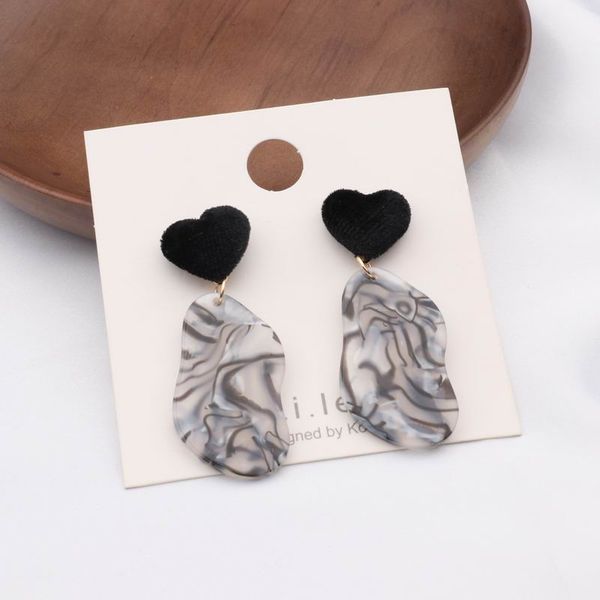

quality 2019 new irregular geometric round grey acrylic statement long drop earrings acetic acid resin earrings for women