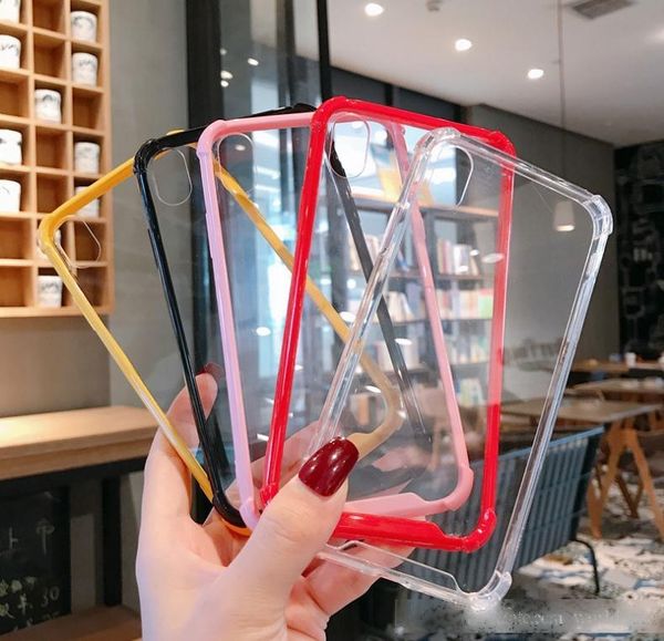 

for iphone 11 pro max xs 8 7 plus shockproof soft edge hard clear back case phone protective cover skin