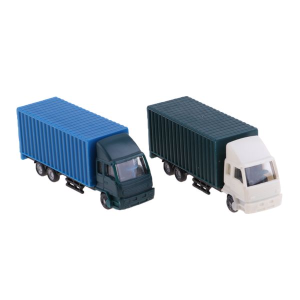 

2x 1:100 painted model car container truck figure layout architecture parts