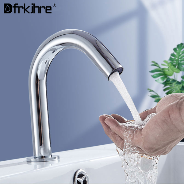 

induction basin faucet sensor touch bathroom black deck mount automatic hand touch sink faucet and cold basin tap